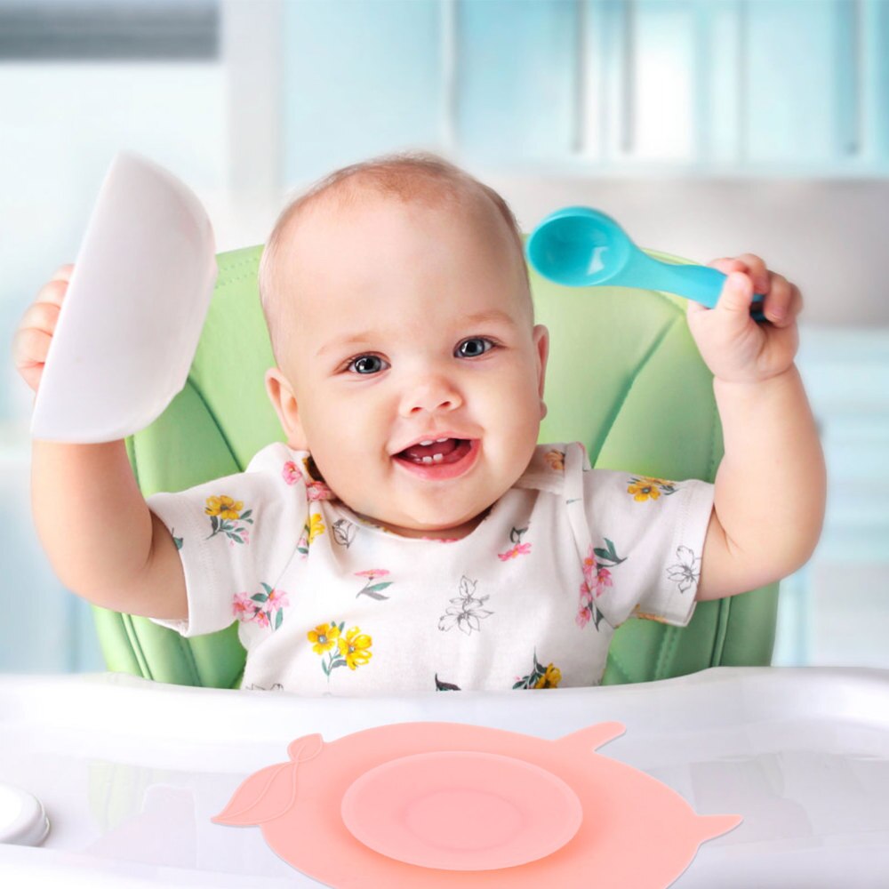 1pc Silicone bébé alimentation napperon ventouse anti-dérapant bébé vaisselle bol tapis