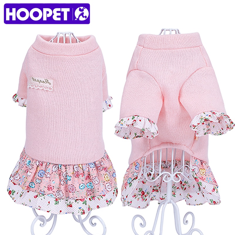 HOOPET Dog Cat Clothing Autumn Winter Warm Pet Clothes Sweater Dress For Small Dogs Cats Chihuahua Outfit Cat Coat Costume