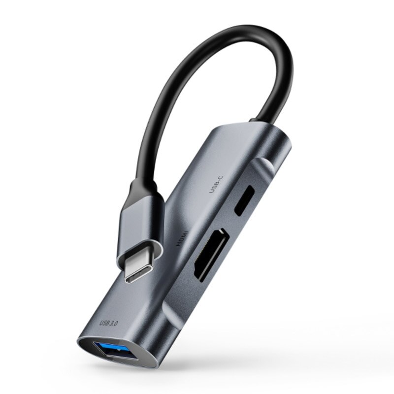 USB C HUB Type-C Docking Station 3 in 1 4K HDMI PD 60W USB 3.0