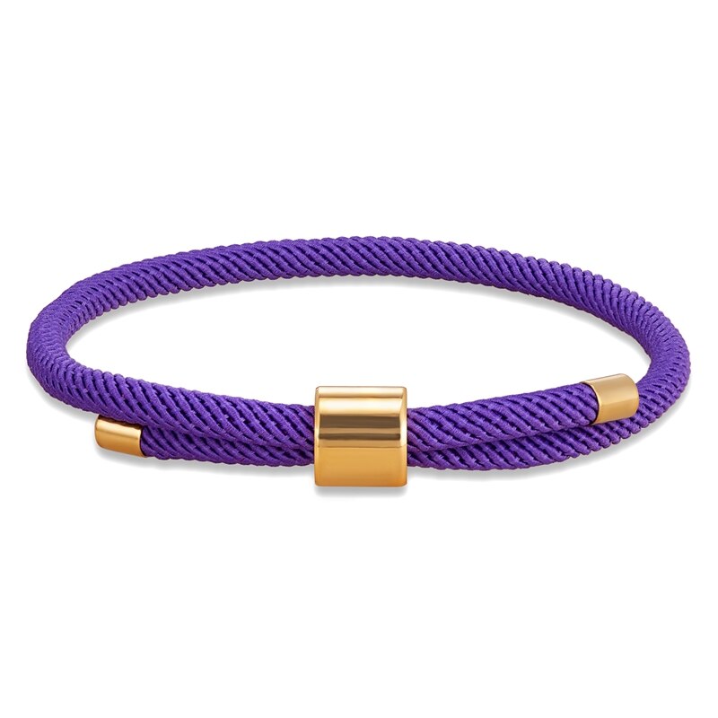 Mkendn Minimalistische Waterdichte Milan Touw Armband Rode Verstelbare Enkelband Mannen Vrouwen Handgemaakte Draad Paar Lucky Strand Sieraden: Purple