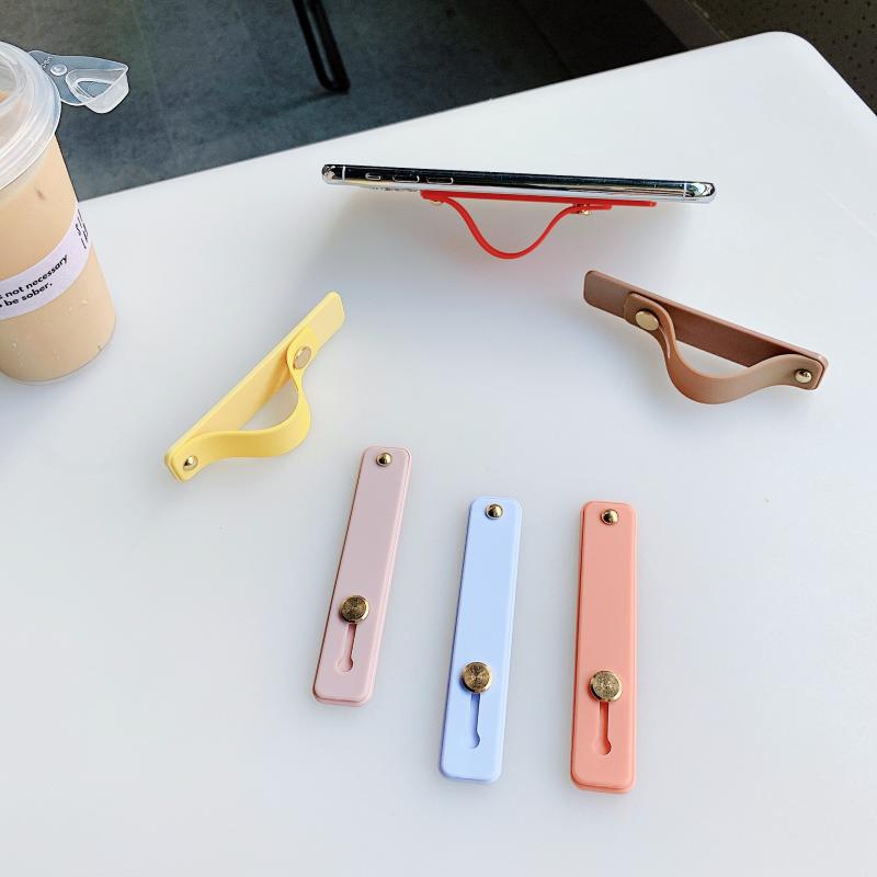 Cukierki kolor uchwyt na palec silikonowy uchwyt na telefon ręczny uchwyt na iPhone pasek na nadgarstek naciskać ciągnąć uchwyt stojak uchwyt hurtownia