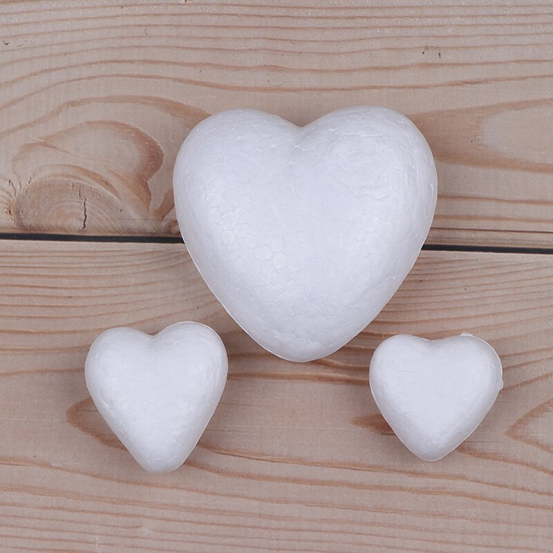 10Pcs Polystyrene Styrofoam Foam Heart-shaped Craft For Christmas Decoration