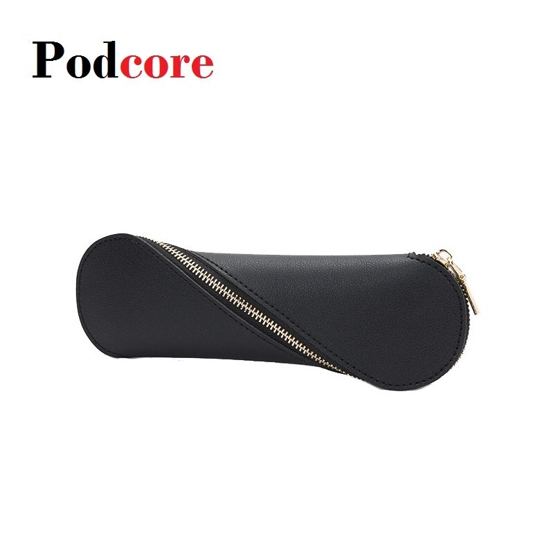 Astuccio per matite in pelle PU di moda con cerniera piccola custodia per trucco sottile porta penne sottile portamonete