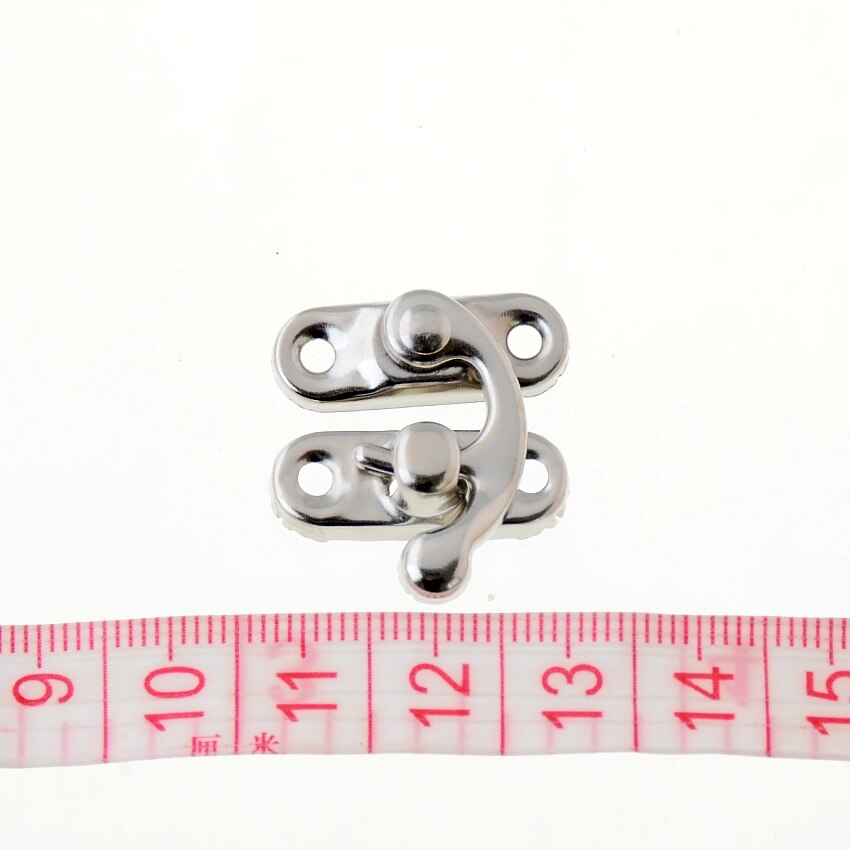 5 sets metalen haaksloten, doossloten, portemonneesloten, zilverkleurige kleur: F1416