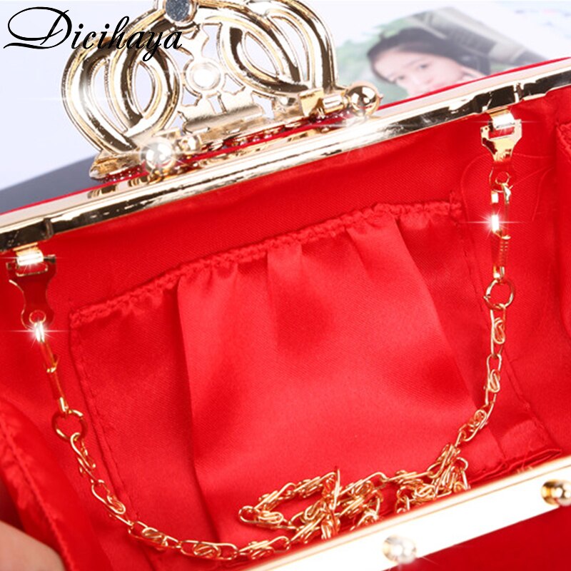 Dicihaya clutch avondtassen kroon strass avondtas portemonnee schoudertas voor bruiloft diamanten dames portemonnee mini avondtassen