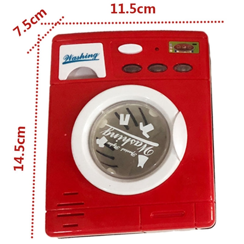 Mini Home Toy Washing Machine Light Sound Auto Drain Rotating Drum