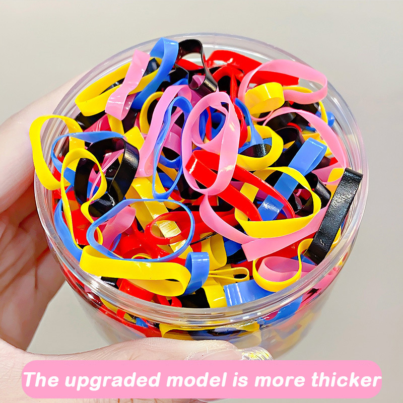 500 Uds. Bandas elásticas gruesas mejoradas para el cabello para mujeres y niñas, lazos para el cabello duraderos, bandas de goma no fáciles de romper, accesorios para el cabello: Negro