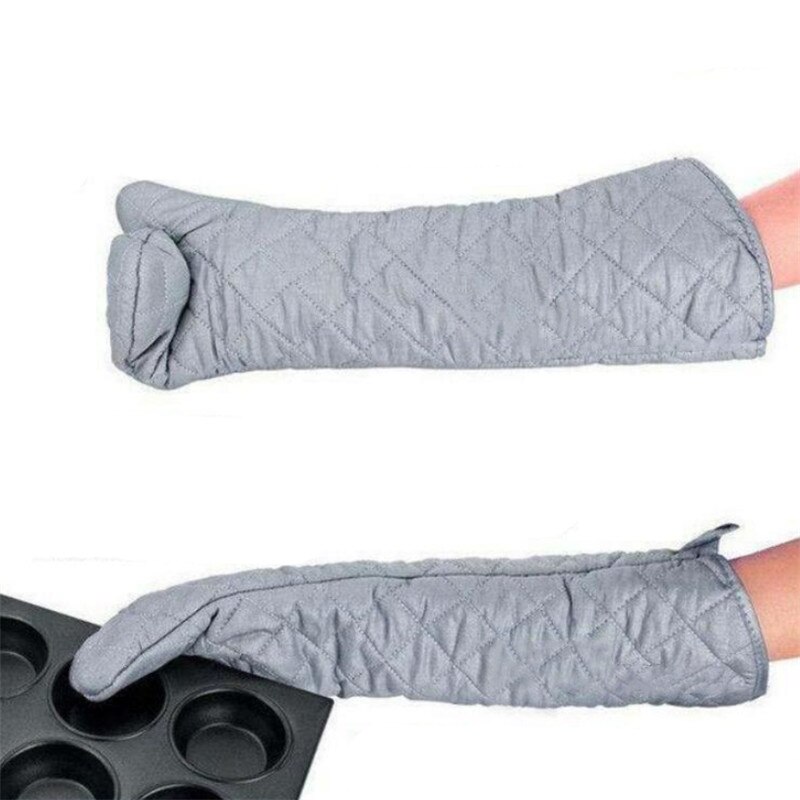 58cm Oven Gloves Long Oven Mitt Kitchen Glove BBQ Heat-resistant Cotton Cooking Barbecue Baking Tools Kitchen Accessories