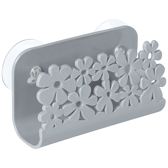Estante de secado para cocina y baño, portaesponjas con ventosa, soporte para fregadero, fregadero, almacenamiento de jabón: grey