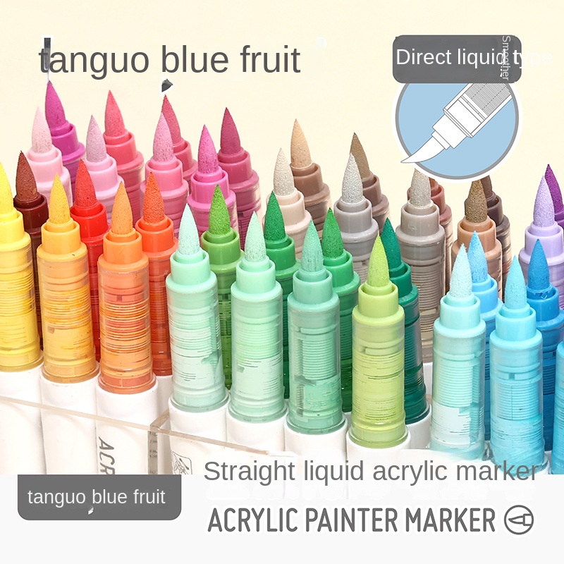 Languo – stylo marqueur acrylique, peinture à tête souple, peut être empilable, contrôle intelligent de la couleur, stylos de couleur à l'encre, ensemble de pinceaux pour étudiants de 9 couleurs