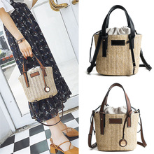 Vrouwen Straw Geweven Handtas Eenvoudige Verstelbare Bandjes Grote Capaciteit Messenger Bag FC55