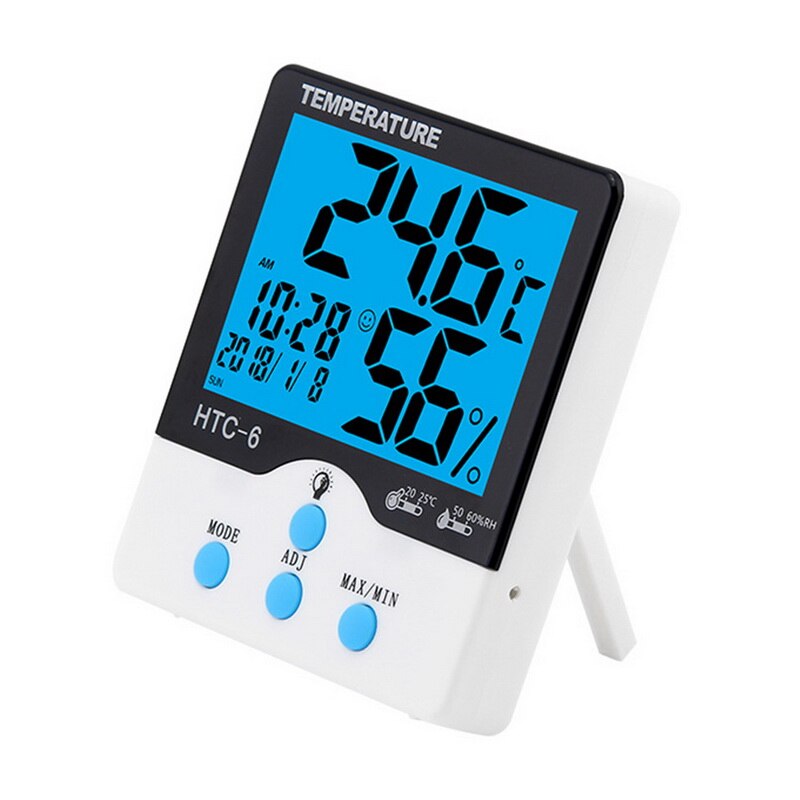 Digitale thermometer, hygrometer voor binnen en buiten met lcd-scherm, temperatuur-vochtigheidsmeter, 1 stuk: Htc -6