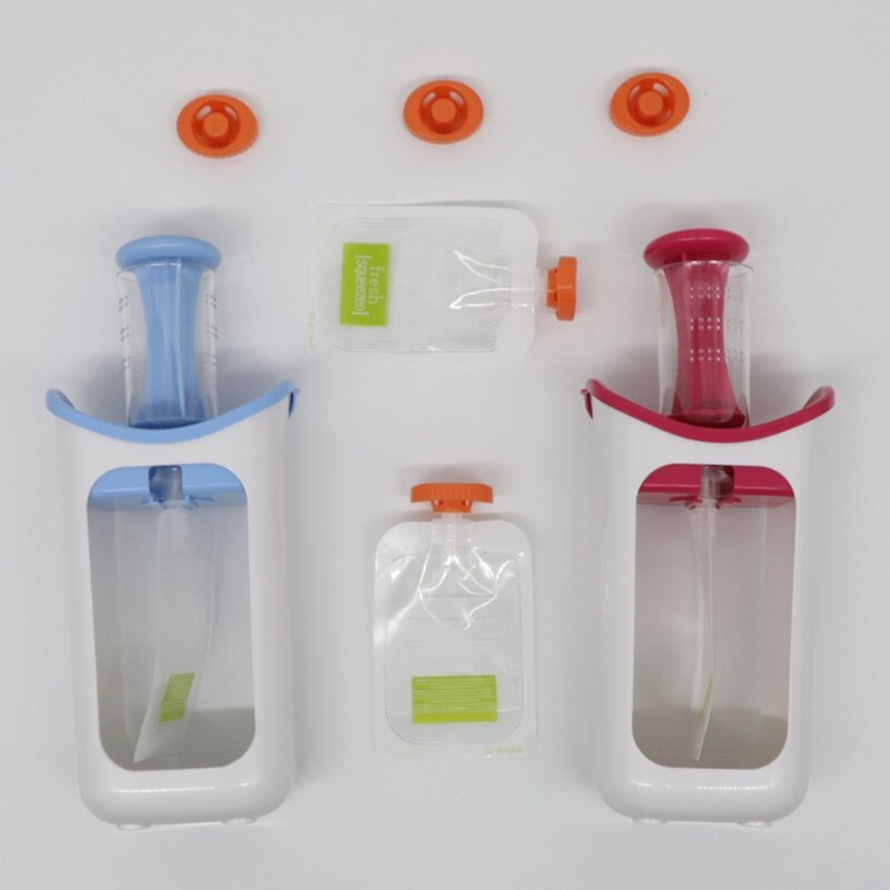 Squeeze estação de alimentos caseiro diy sacos dispensador de alimentos para bebê máquina de embalagem de armazenamento suco purê pacote de alimentação bolsas