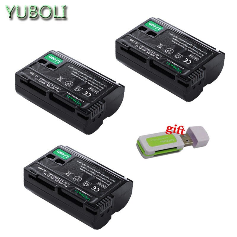 Bateria en  el15 el15a en -el15a enel 15 en-el15 batteri för nikon  d500 d600 d610 d750 d7000 d7100 d7200 d800 d800e d810 d810a & 1 v1: 3 batterier