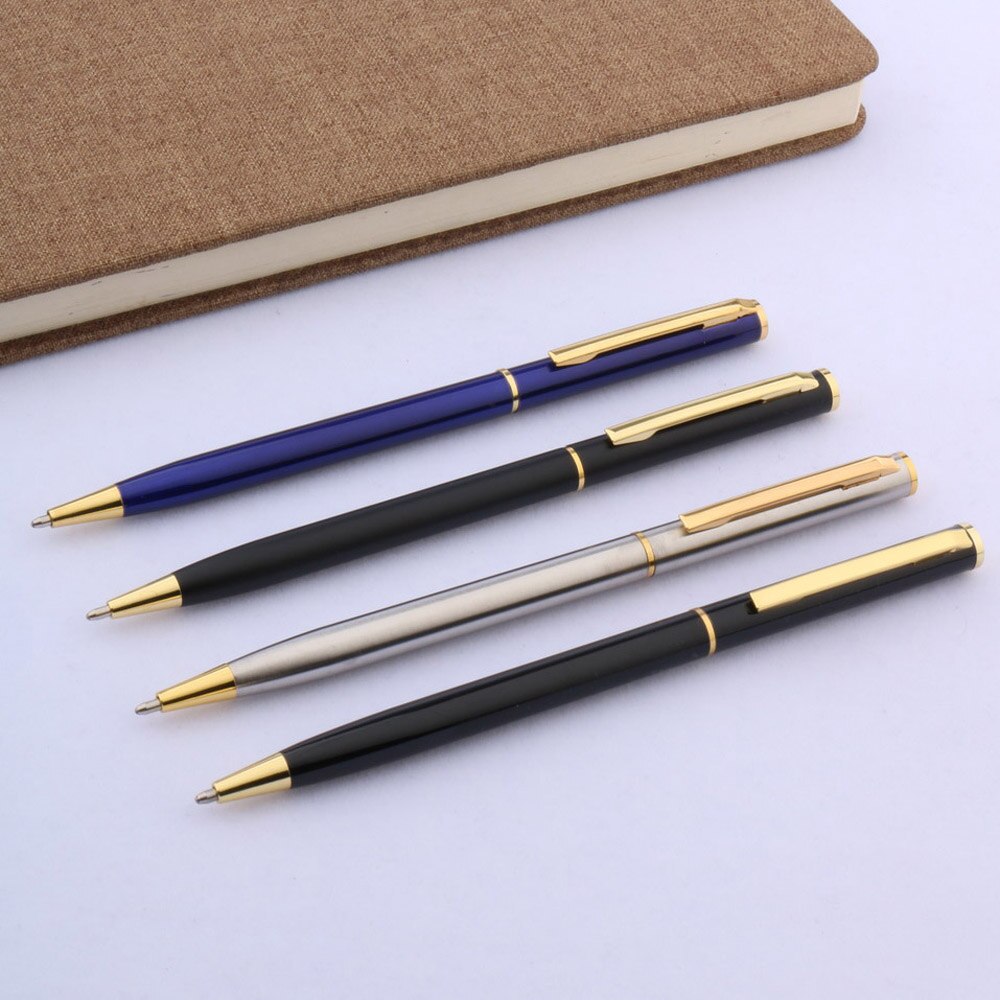 1pc Stainless steel student pen office piece classical Ballpoint Pen