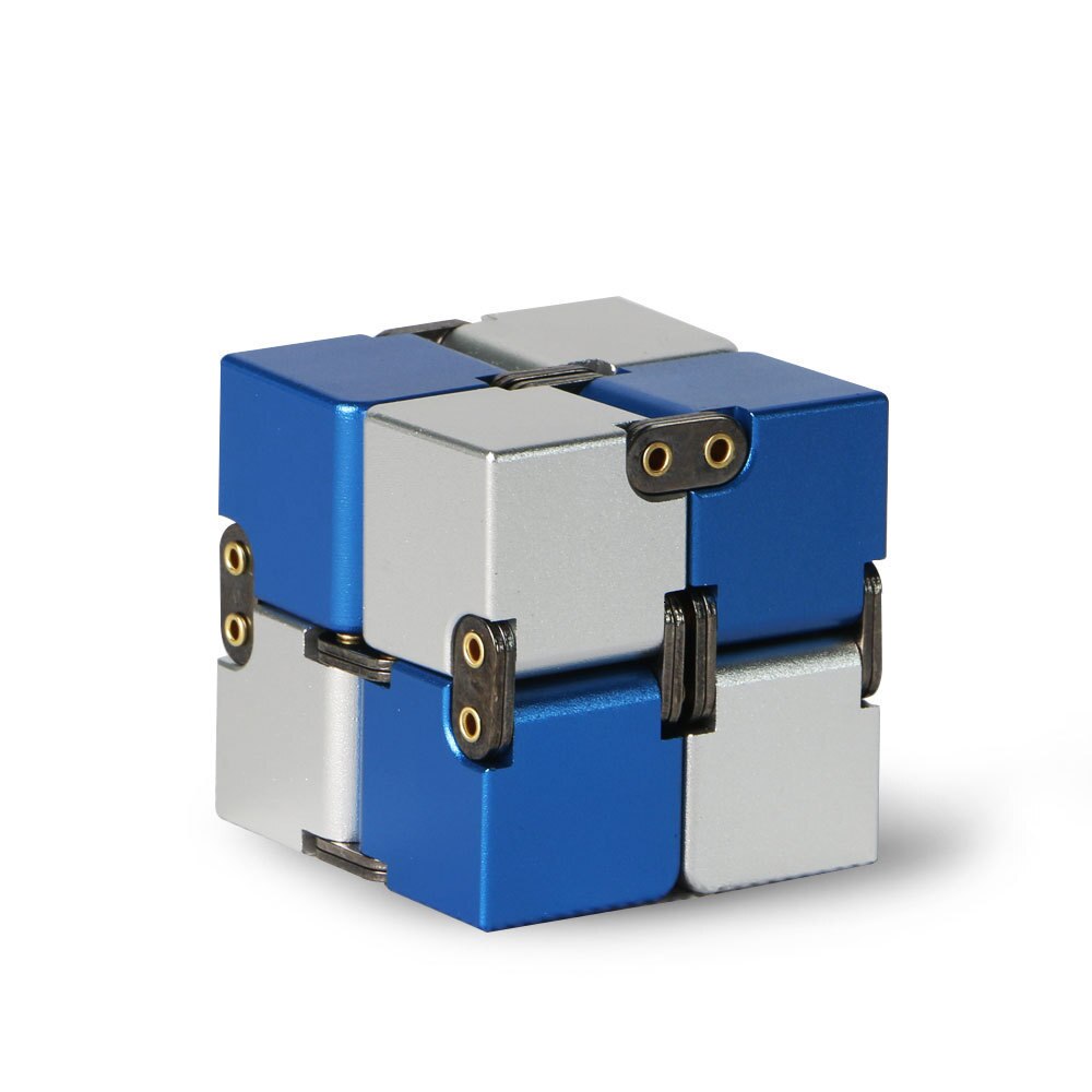 Magic Cube Puzzle Release Stress Cube Aluminum Alloy Infinite Cube Premium Metal Deformation Stress Reliever For EDC Anxiety: Navy Blue