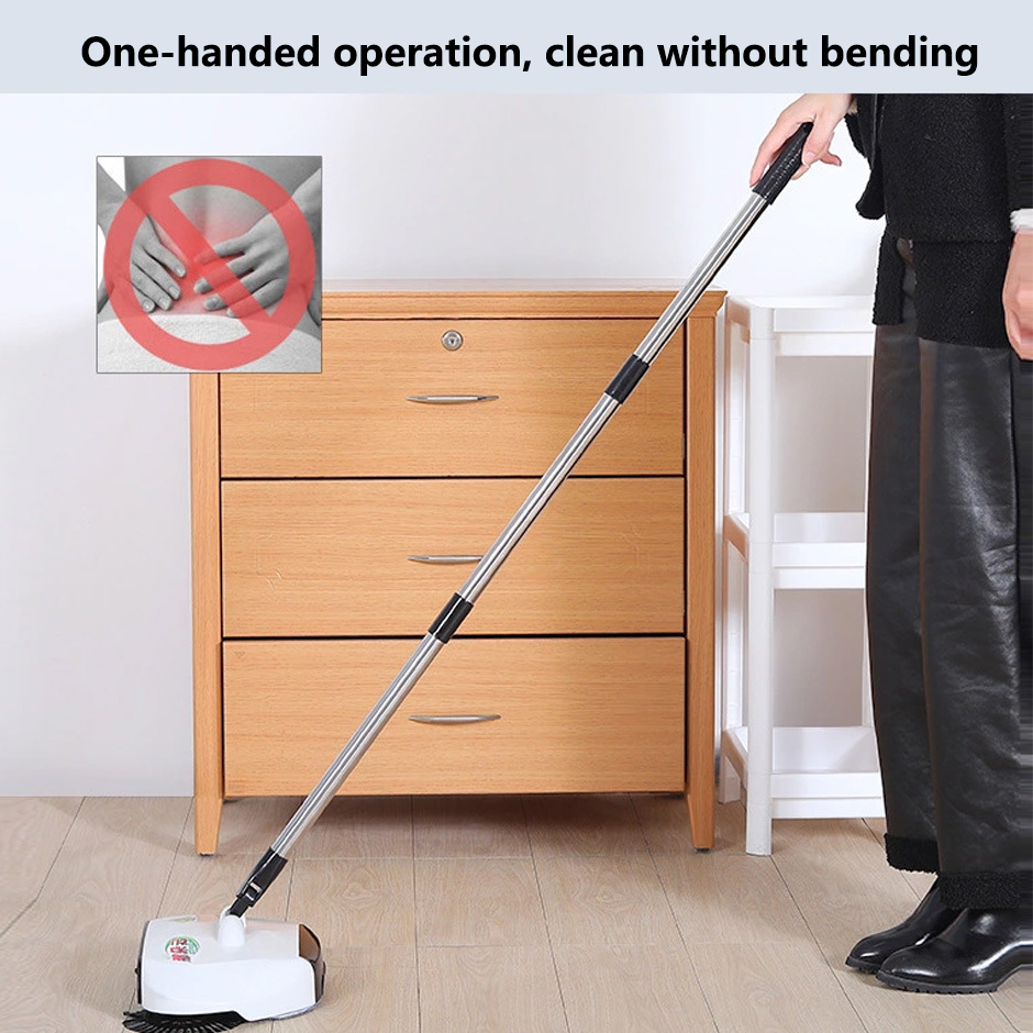 Stainless steel hand-push sweeper vacuum cleaner mop floor cleaner household kitchen carpet dust removal telescopic magic broom