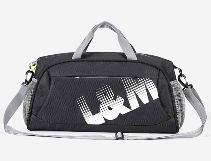 Top nylon outdoor heren dames multifunctionele sport gym training tas sac de sport reistas fitness schoudertas: Zwart