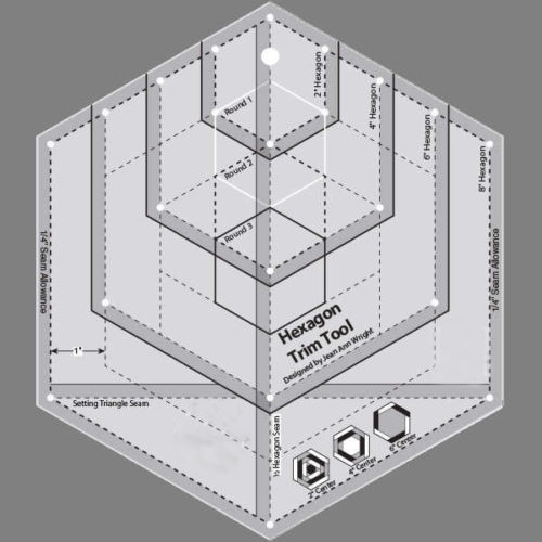 HEXAGON TRIM TOOL Quilt Ruler 2 inch to 8 inch Hex Multi Size for low shank domestic sewing machine#CGRJAW4