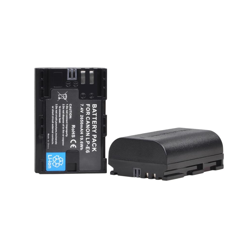 4x 2650 mah lp -e6 lp-e6n lp  e6 akku + lcd usb -kaksoislaturi canon eos 6d 7d 5d mark ii iii  iv 60d 60da 70d 80d 5ds r  xc10
