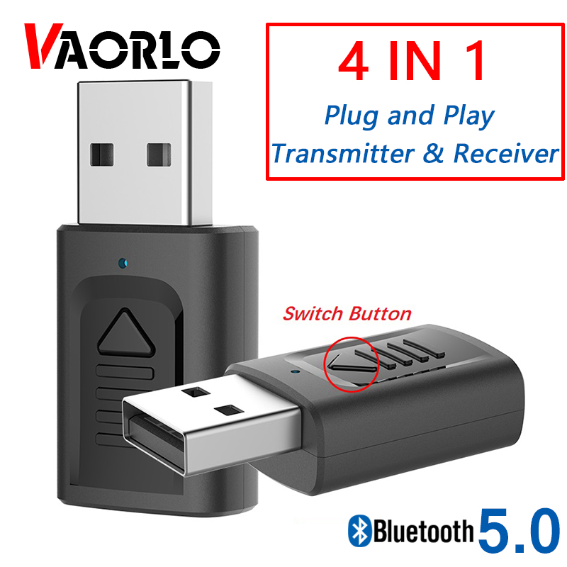 4 in 1 USB Bluetooth Transmtitter & USB Bluetooth Audio Receiver 3.5mm Aux Stereo 5.0 Draadloze Adapter Voor PC TV Auto Kit