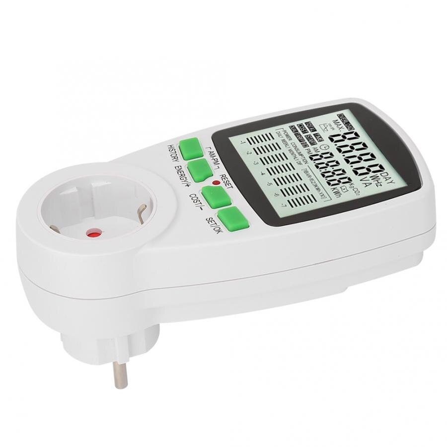 Energie Monitor 0.000KWh-9999KWh Power Meter Plug 0-16A Intelligente Elektriciteit Usage Monitor Energy Meter