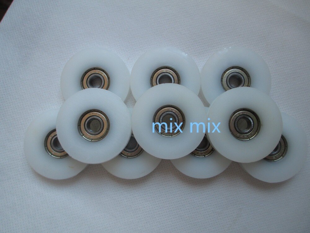 Fixmee 1Pc 46.5Mm Ronde Groef Nylon Katrol Wielen Roller Voor 5Mm Touw W/608ZZ Lager