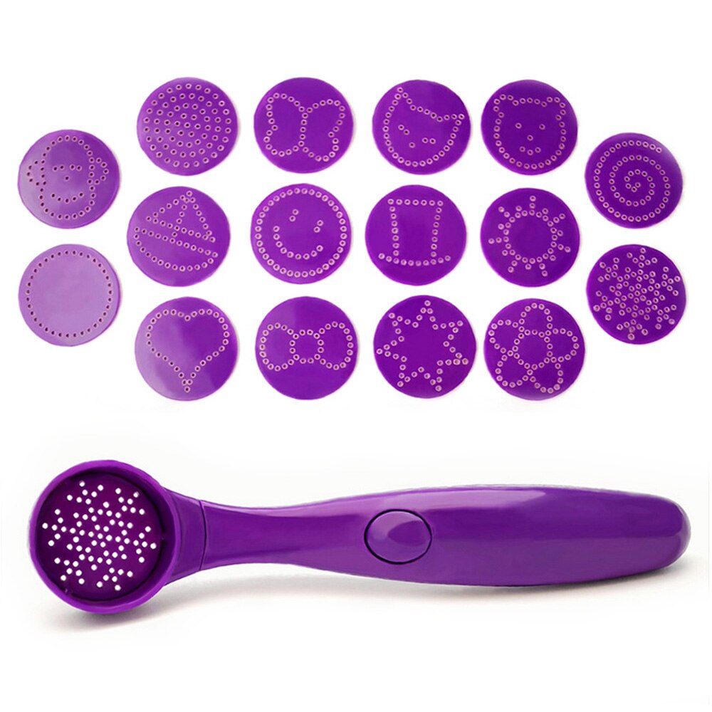 Magic Spice Food Spoon Decorating Tools 16 Different Pictures Decor Coffee Cake Food Piping Spoons: Purple 