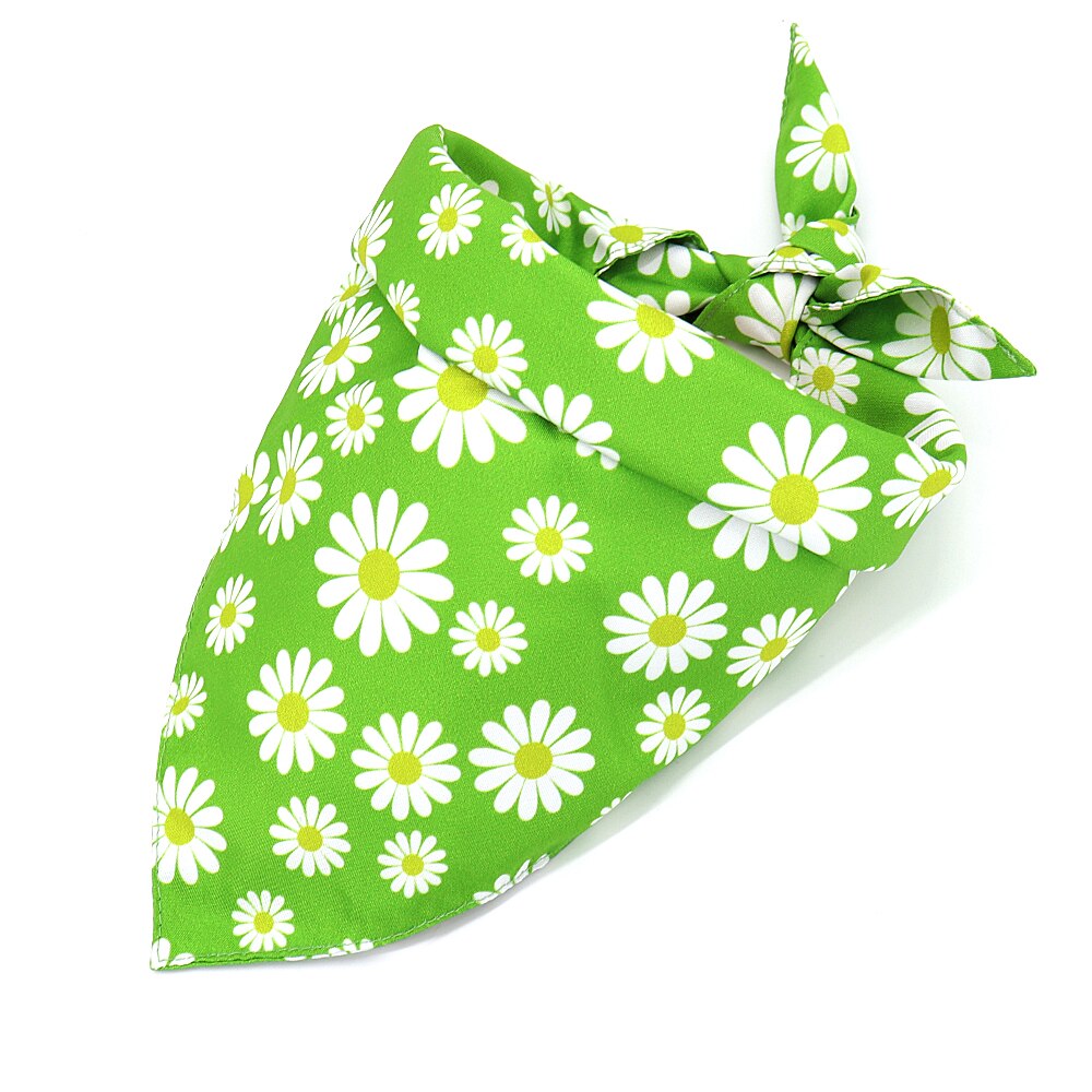 Bandana d'halloween anniversaire pour chien, bavoir de noël pour chien, marguerite, chat, accessoires pour animaux de compagnie, petit, moyen et grand gabarit: Daisy Green 67cm