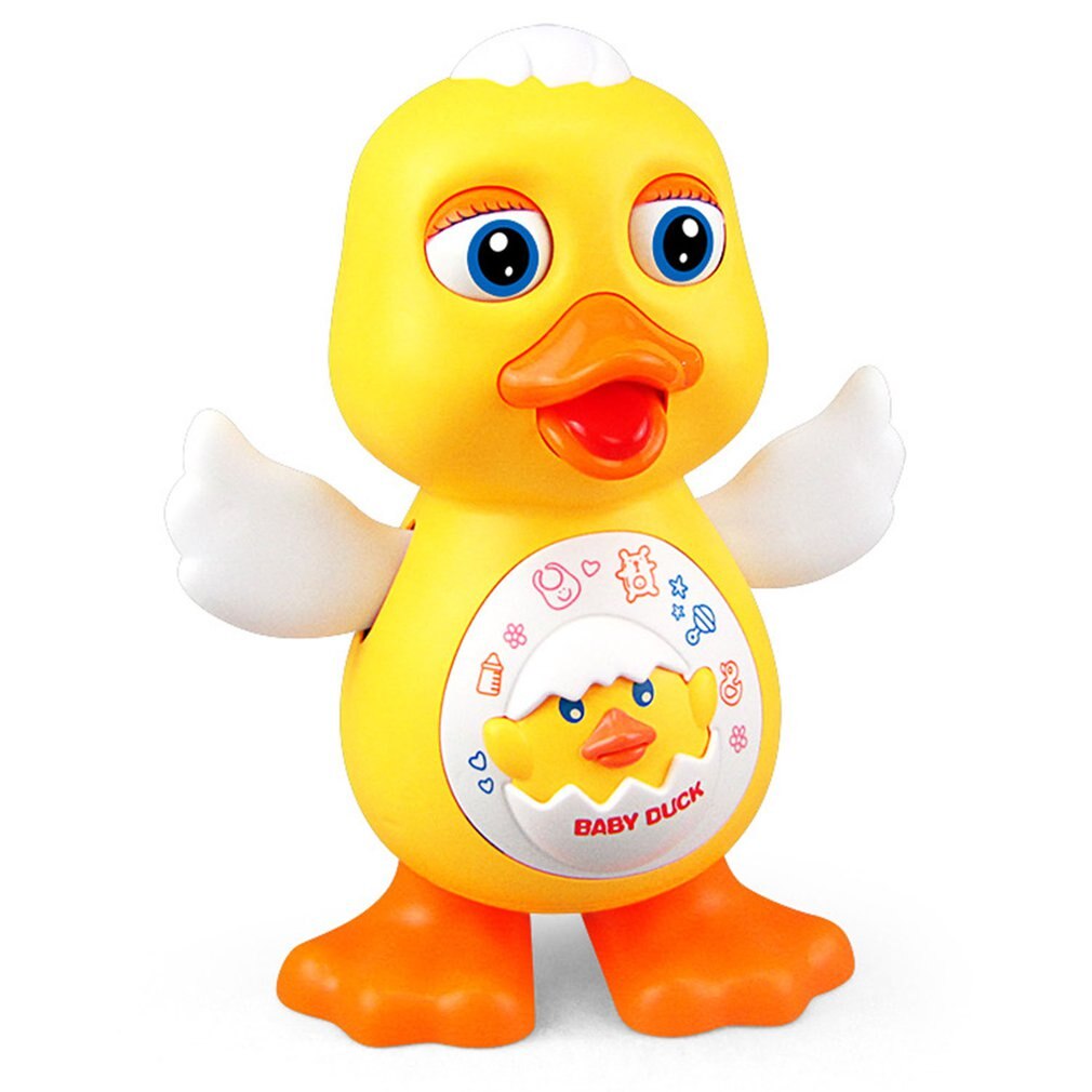 Juguete educativo interactivo para niños, iluminación de baile eléctrico, pato amarillo