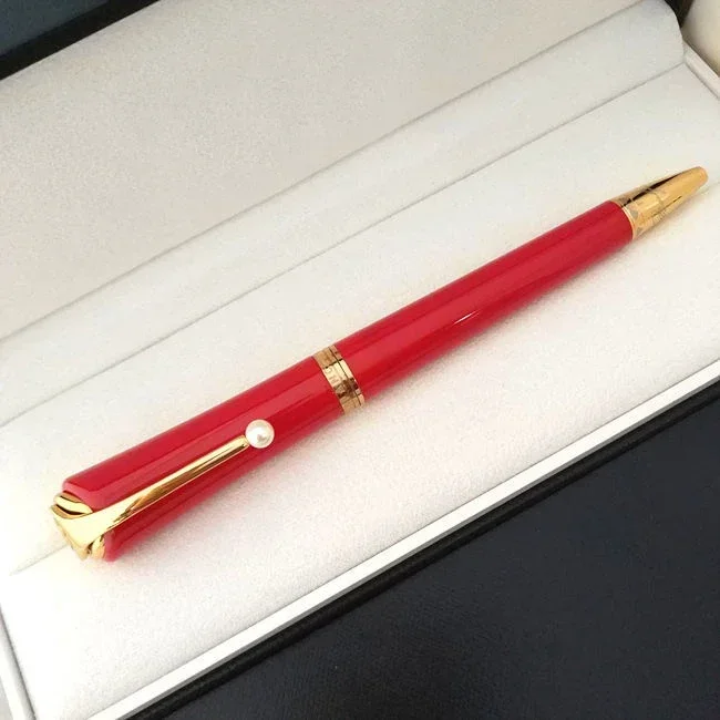 2025 bolígrafo rojo rosa negro oro perla clip Muse Marilyn Monroe rolller bolígrafos papelería coreana: Gris claro / efectivo