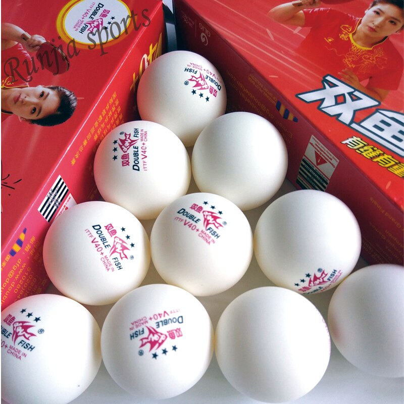 Originele Dubbele Vis V40 + 3 Sterren Tafeltennis Ballen Abs Polymeer Ballen Heeft Naad Materiaal Totaal 10 ballen Wihte