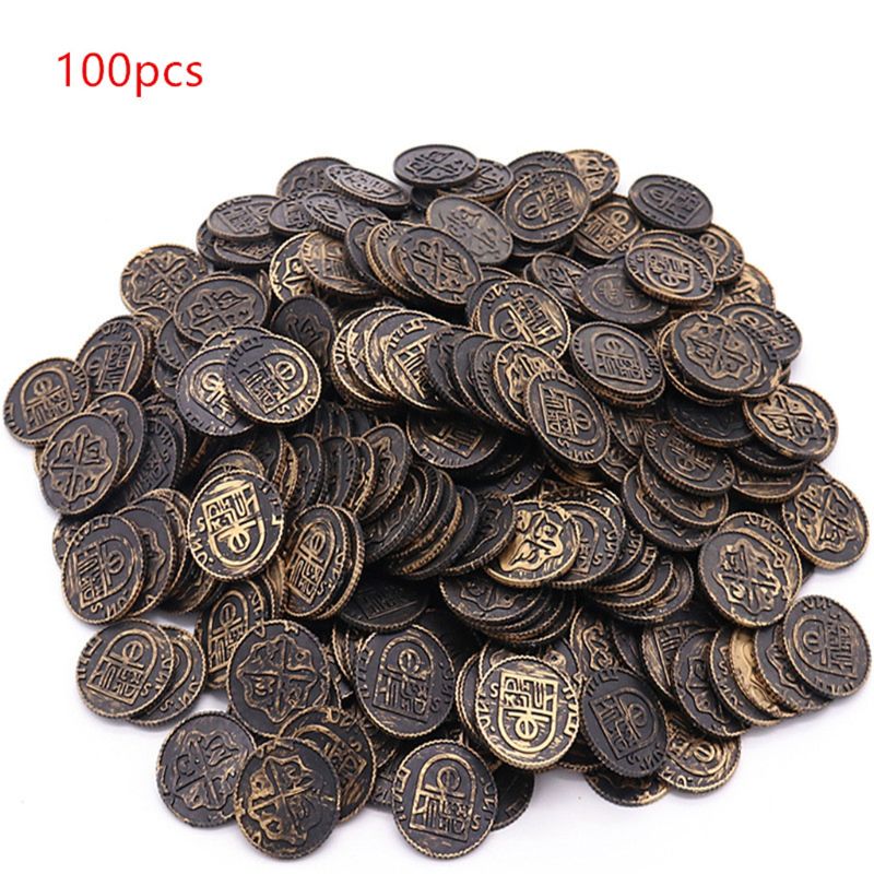 100 st poker casino chips mynt guldplätering plast spansk skatt spel poker chips leksak: Brons