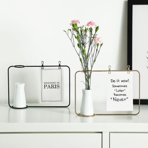 Marco de hierro para fotos, soporte con Clip para postales, decoración del hogar, de , familia, amigos, marco de fotos