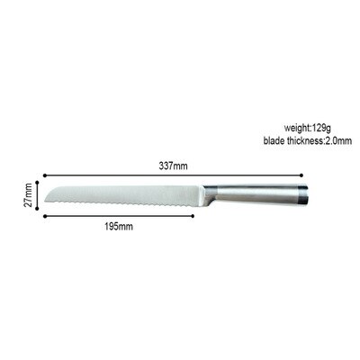 6 stücke Chef Messer Set Edelstahl Küchenmesser Obst Brot Santoku Schneiden Messer Berufs Japanischen Fleisch Fisch Cleaver: 8inch bread knife
