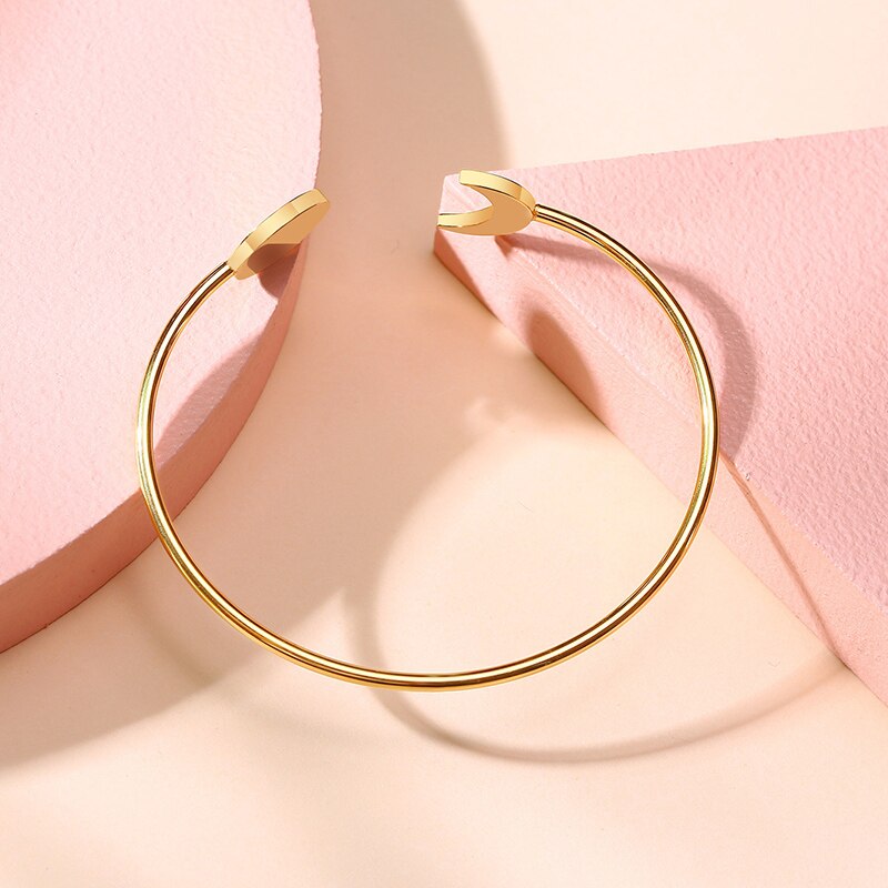 Minimalista o sol amd lua ouro pulseira manguito para mulheres presentes mãe não se desvanece