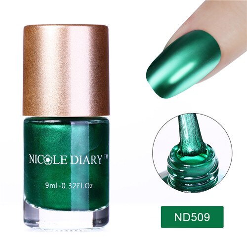 Nicole Dagboek 9 Ml Metallic Nagellak Spiegel Effect Glanzend Metaal Nagellak Vernis Rood Blauw Groen 10 Kleuren: 9