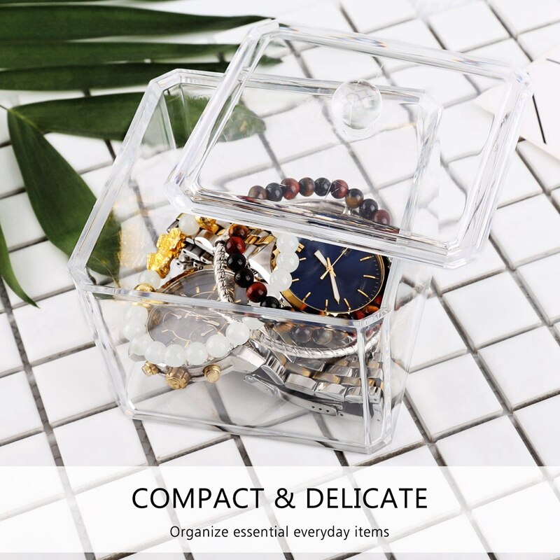 Dispenser til opbevaring af vatpinde klar vatpindholder opbevaringsboks til bomuldsknopper, opbevaringsboks til kosmetik makeup opbevaring