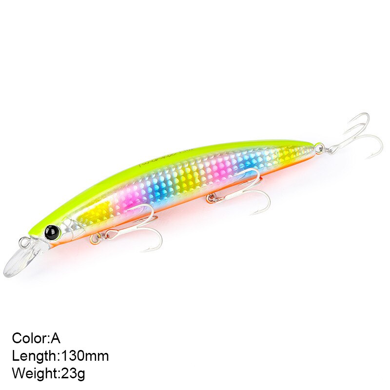 13cm 23g Fishing Lure Minnow Wobbler Lure Long Cast Deep Diving Floating Jerkbait Artificial Hard Bait Ocean Fishing Bass Bait: A