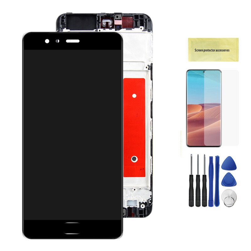 5.1Original DISPL For Huawei P10 LCD Display with Fingerprint Touch Screen Digitizer Assembly For HWP10 Replacement Parts VTRL29: BL withFrame FingerP