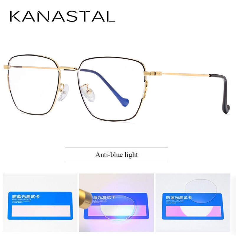 KANASTAL Anti Blue Rays Computer Glasses For Women Glasses Men Anti Rays Radiation Eyewear Frames Metal Unisex Blue rays glasses
