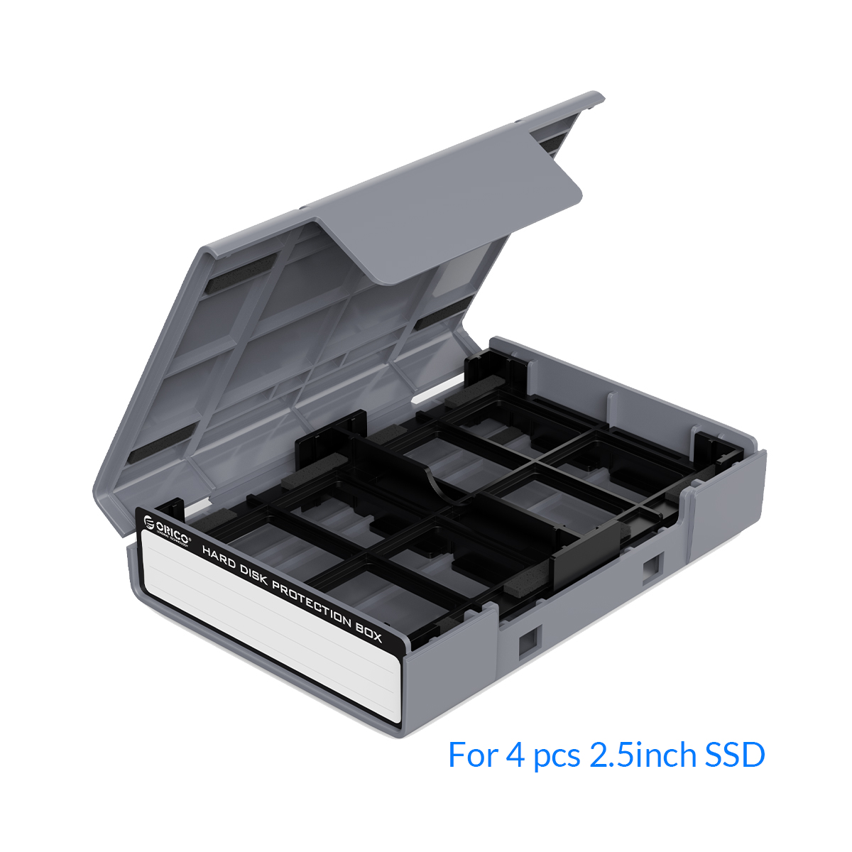 ORICO-caja de protección para disco duro M.2 de 2,5 pulgadas, caja de almacenamiento con etiqueta para SSD HDD de 2,5 &quot;y 3,5&quot; a prueba de golpes y polvo: 2.5 inch box Gray