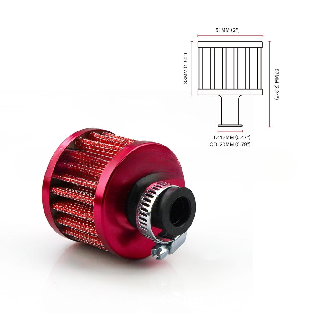 12mm Car Modified Air Filter, Small Mushroom Head Air Cleaner Intake Filter, Auto Turbo Ventilation Accessories