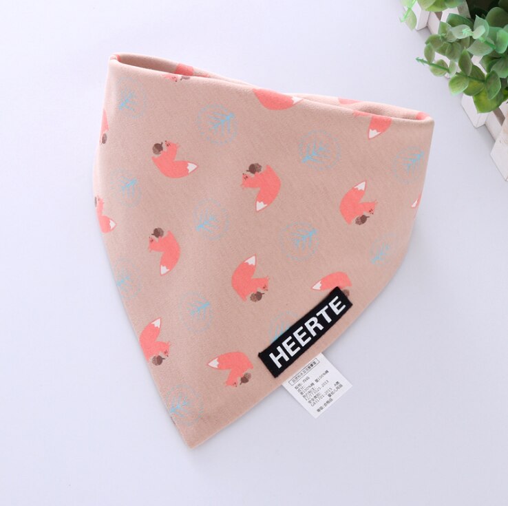 Baby Feeding Bibs Print Bandana Burp Cloths Saliva Bibs Newborn Infant Care Toddler Scarf Animal Double Sides Cotton: WHT011B