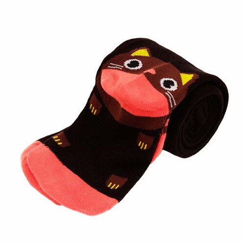 LAWADKA Baby Meisjes Panty Winter Herfst Warm Katoenen Panty Kinderen Panty Meisjes Cartoon Kat Leuke Panty Katoen Kinderen Panty: Black