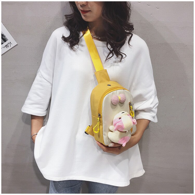 Dame mignon chien poupée taille sac toile sac à main bandoulière poitrine sac Fanny Pack pour femmes hanche sac nouvelle pochette sac à bandoulière