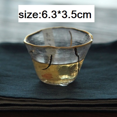 Japansk gravering glas te kop fortykket håndlavet hammer mønster kop zen hjerteglas smagning te sæt hjemmekontor virksomhed: F