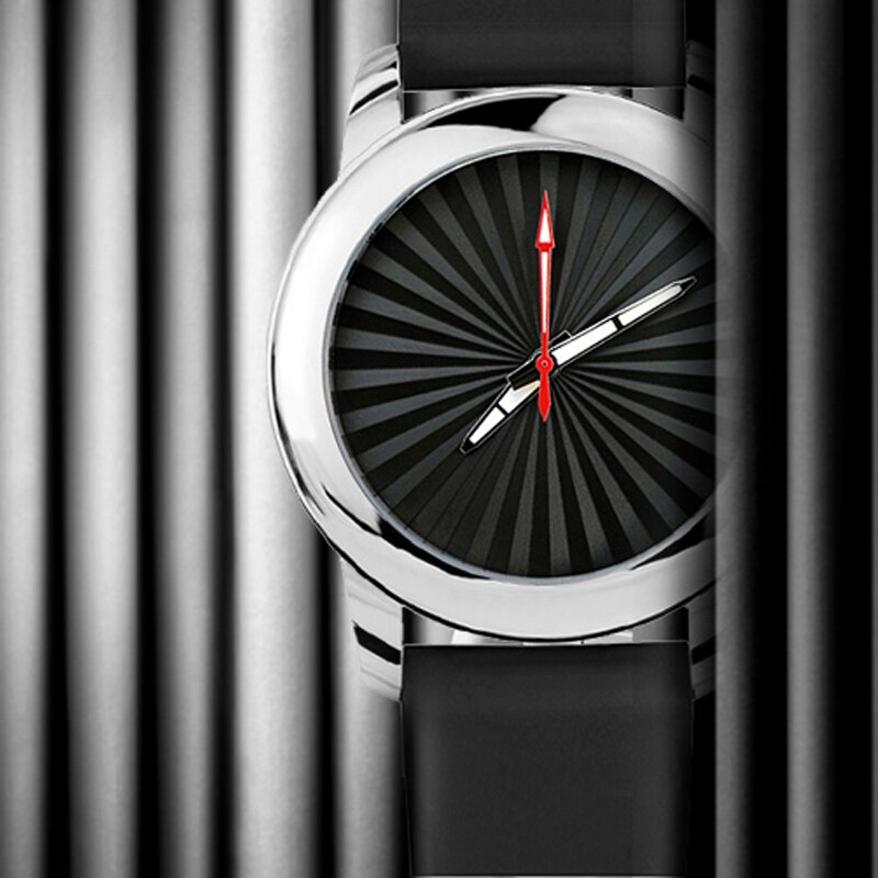 Enmex-stijl polshorloge gloden stereo zonnepatroon siliconen band lichtgevend kort quartzhorloge