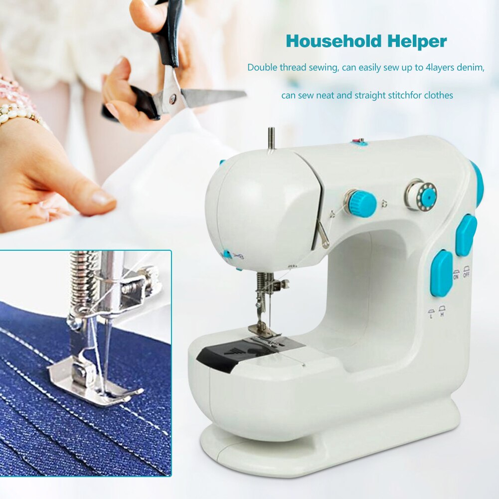 Household Sewing Machine Electric Double Threads Home Desk Sewing Knit Tool