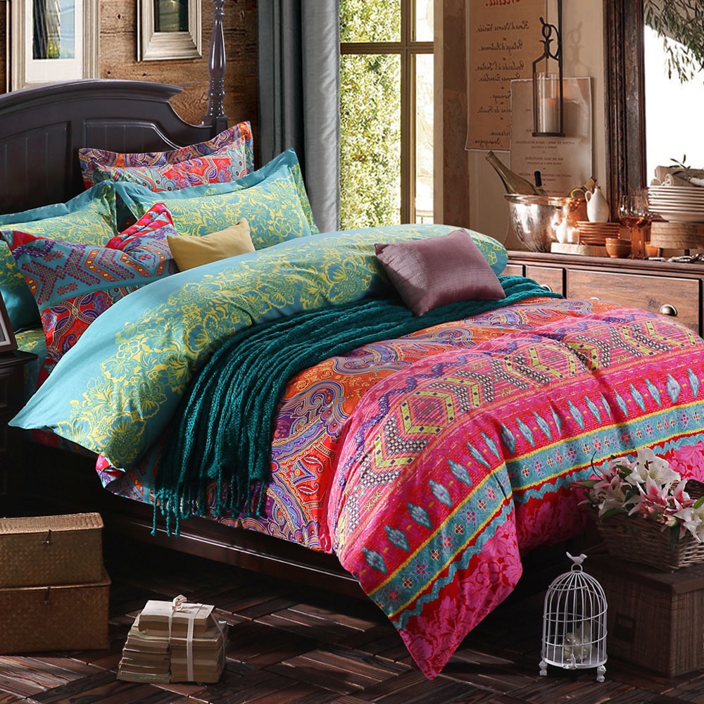 Prajna etnisk stil boheme 3d dyner sengetøj sæt mandala dynebetræk sæt pudebetræk king queen size sengetøj sengetæppe